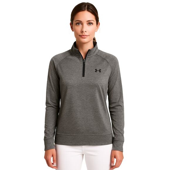 Under Armour Women's Threadborne ½ Zip Long Sleeve Shirt in Gray EUC Size L - Picture 1 of 5